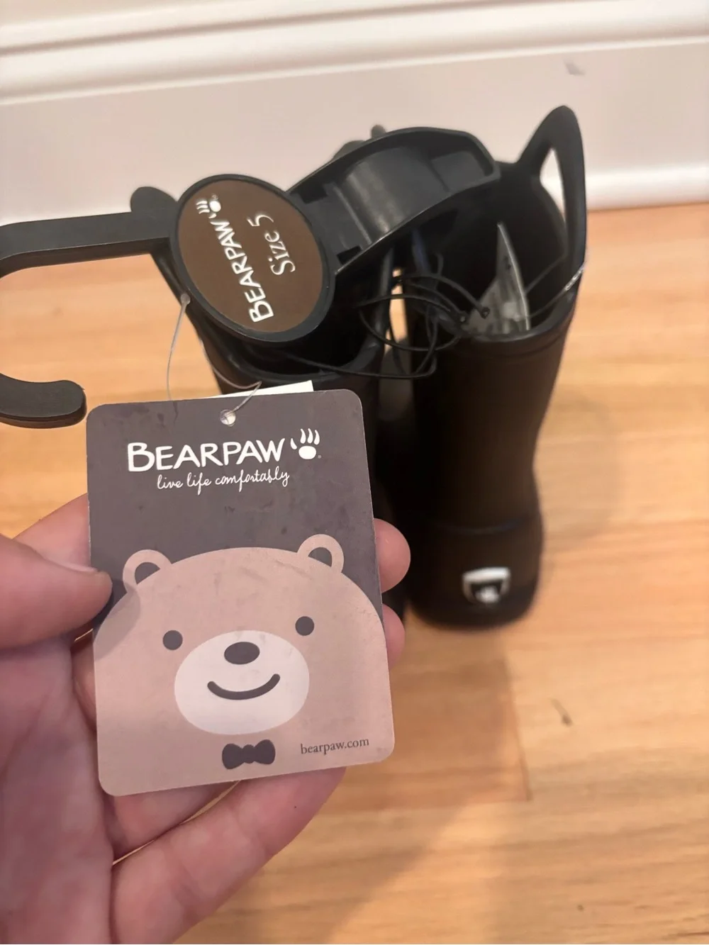 BEARPAW Toddler EVA Rain Boots in black size 5 NWT